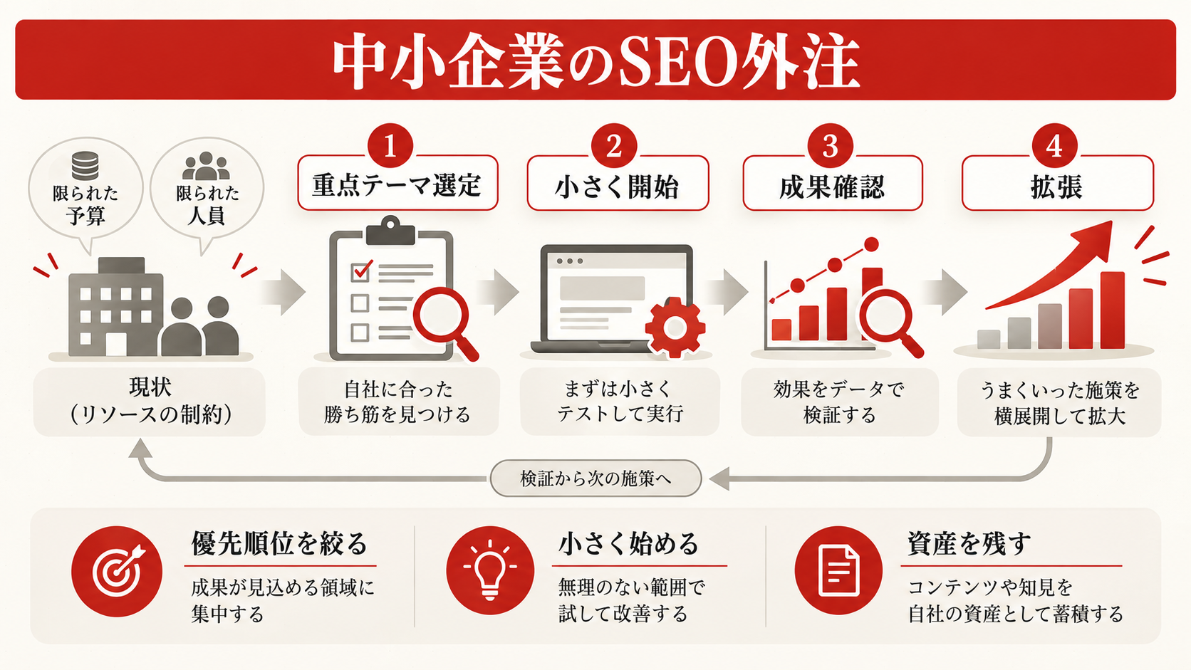 中小企業のSEO外注を整理した図解（達人ラボ）
