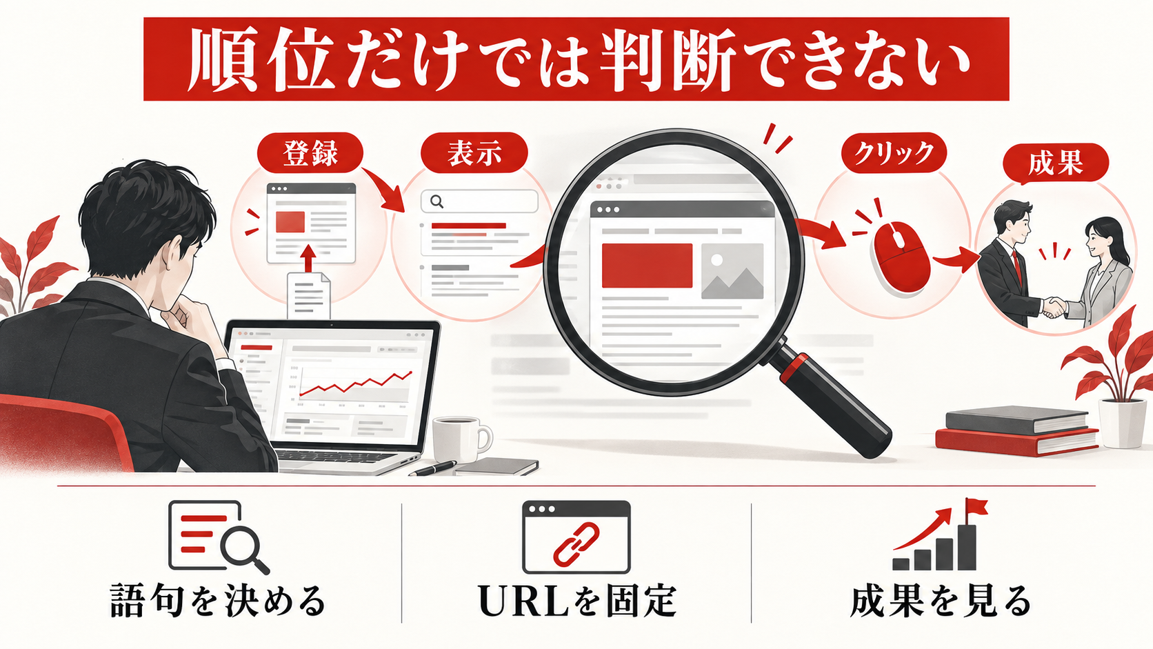 SEOで検索順位が上がらない原因|記事・内部構造・競合を切り分ける方法|まず「順位が上がらない」の意味を分けるの図解