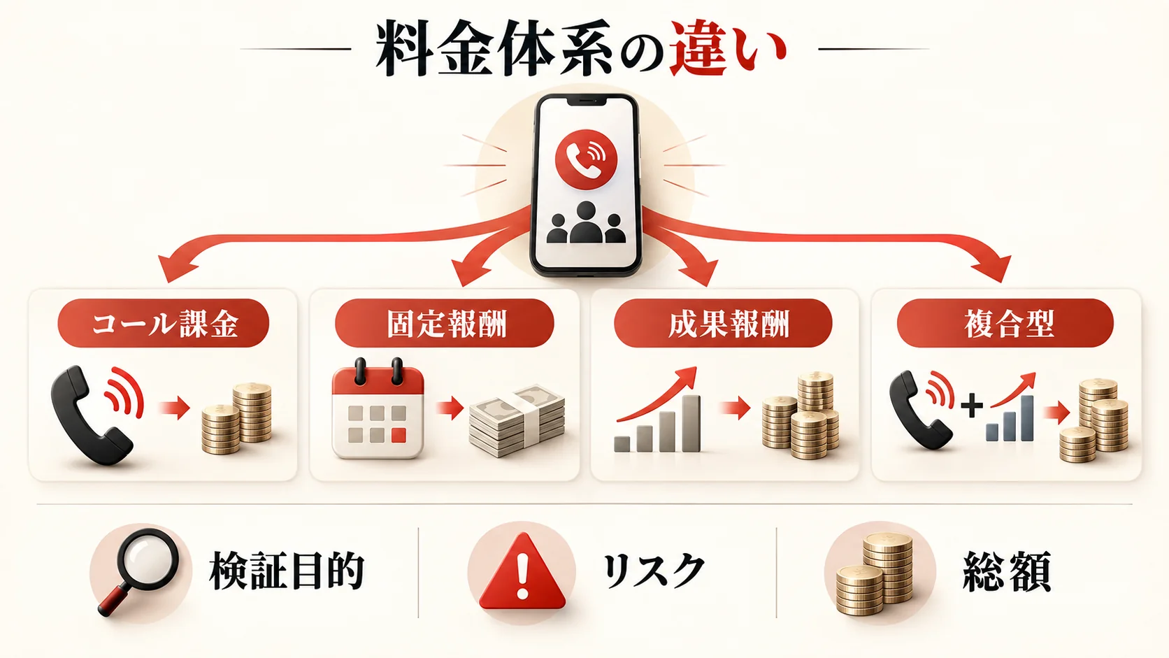 料金体系の違いと向いているケースの図解|達人ラボ