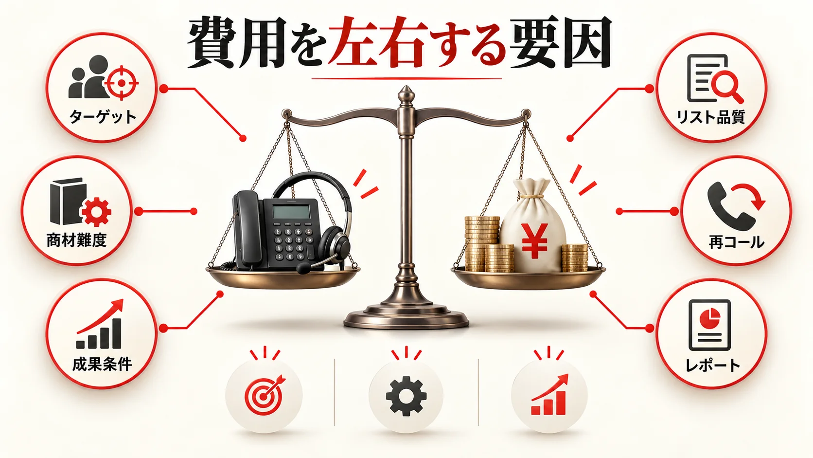 費用を左右する主な要因の図解|達人ラボ