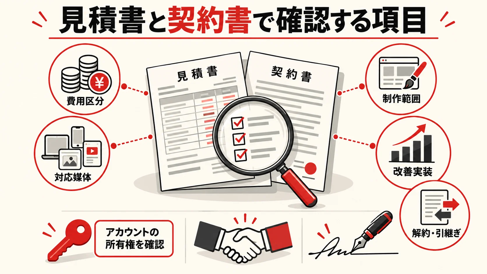 見積書と契約書で確認する項目の図解｜達人ラボ