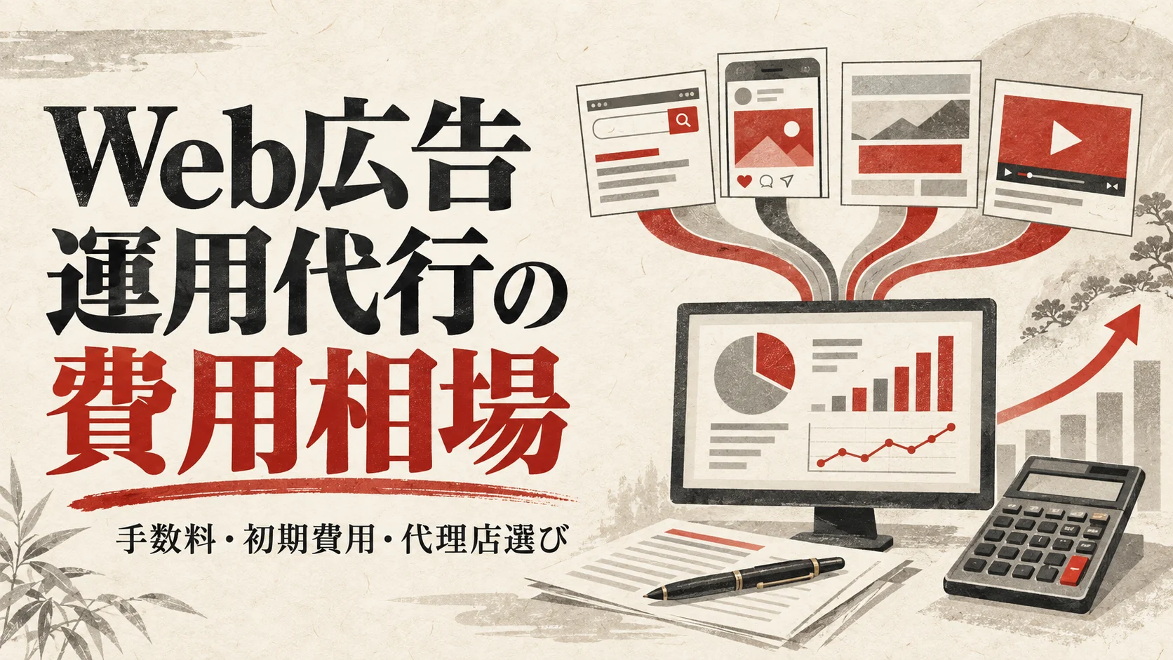 Web広告運用代行の費用相場｜手数料・初期費用・代理店の選び方【2026年版】｜アイキャッチ
