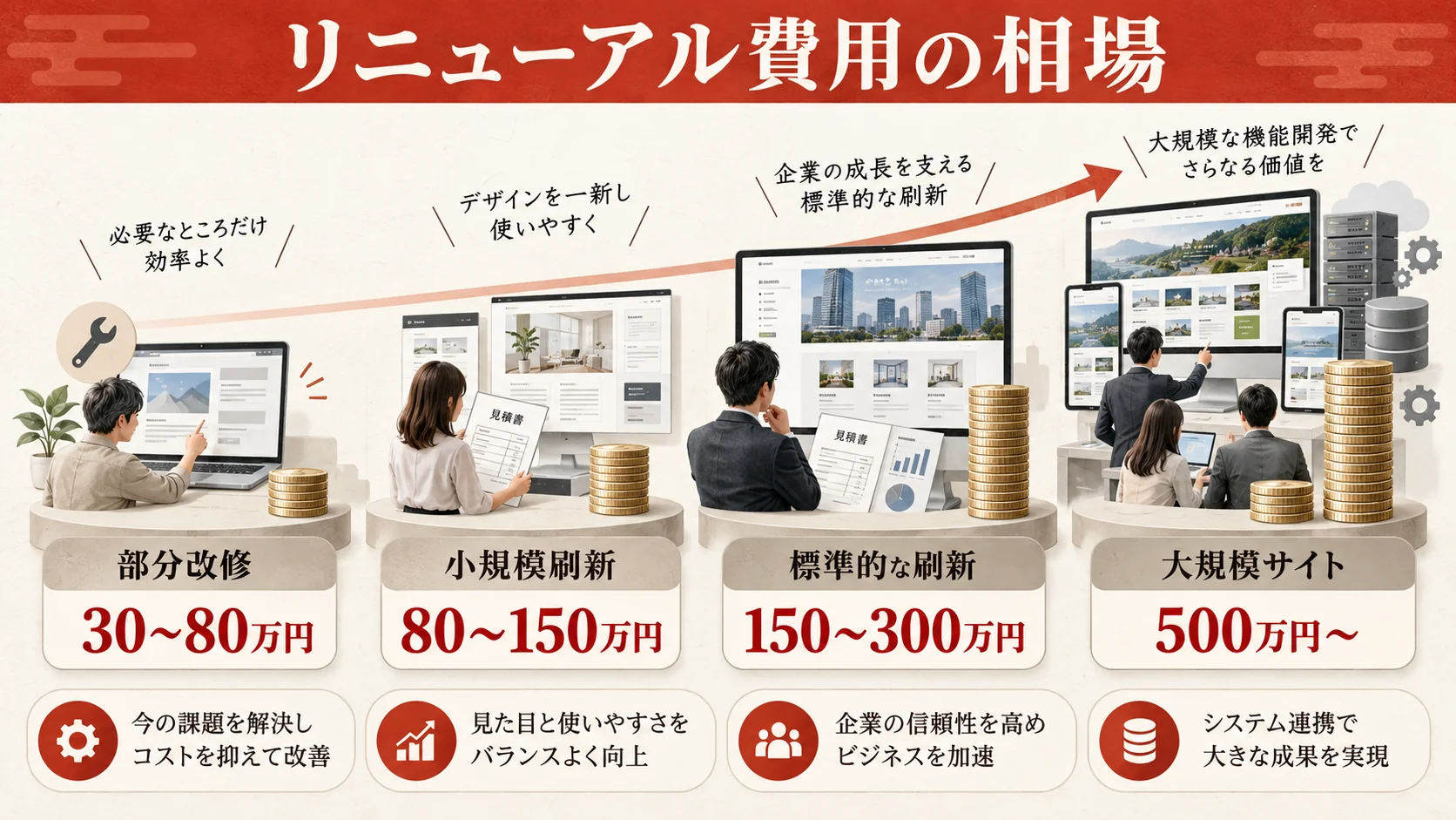 ホームページリニューアルの費用相場の図解|達人ラボ