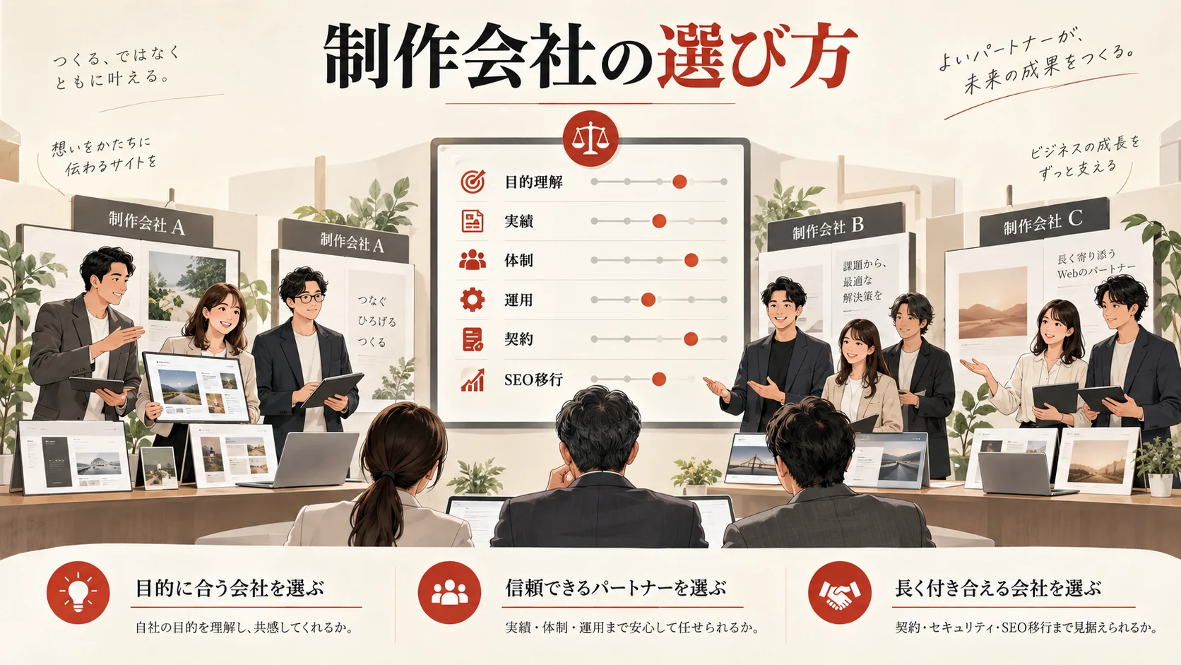 制作会社の選び方の図解|達人ラボ