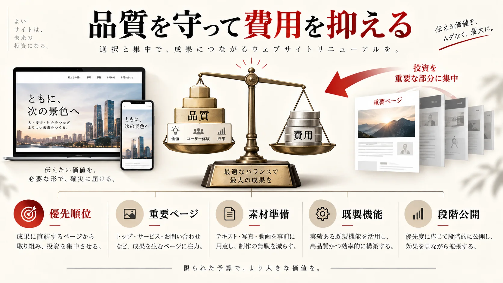 費用を抑えながら品質を守る方法の図解|達人ラボ