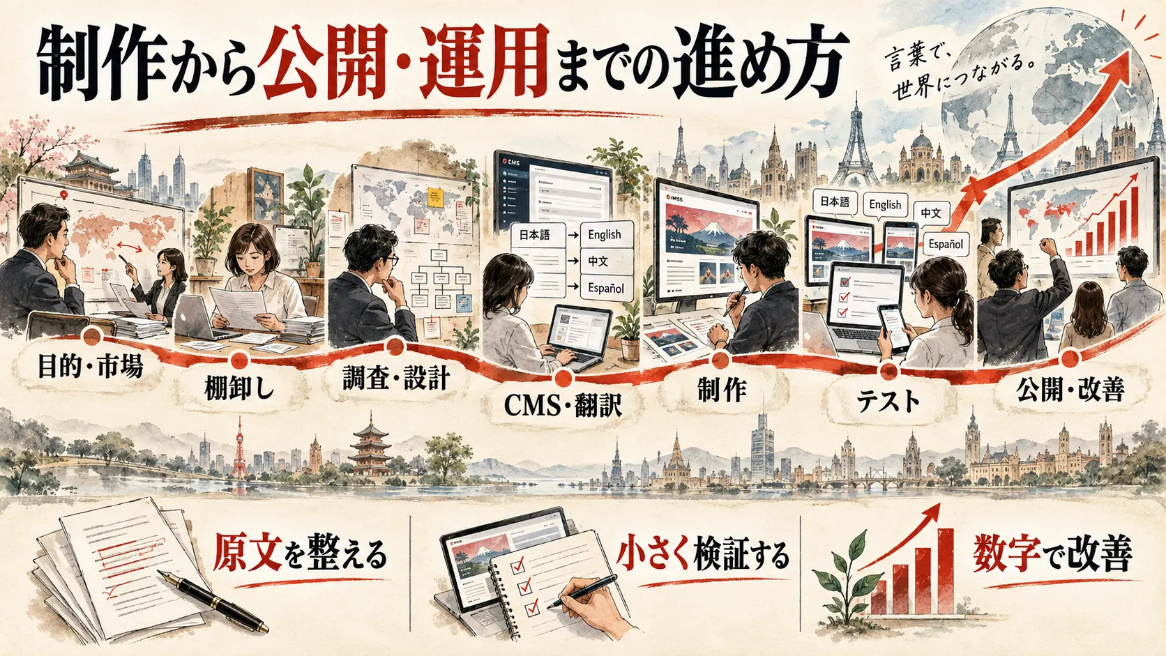 制作から公開・運用までの進め方の図解｜達人ラボ