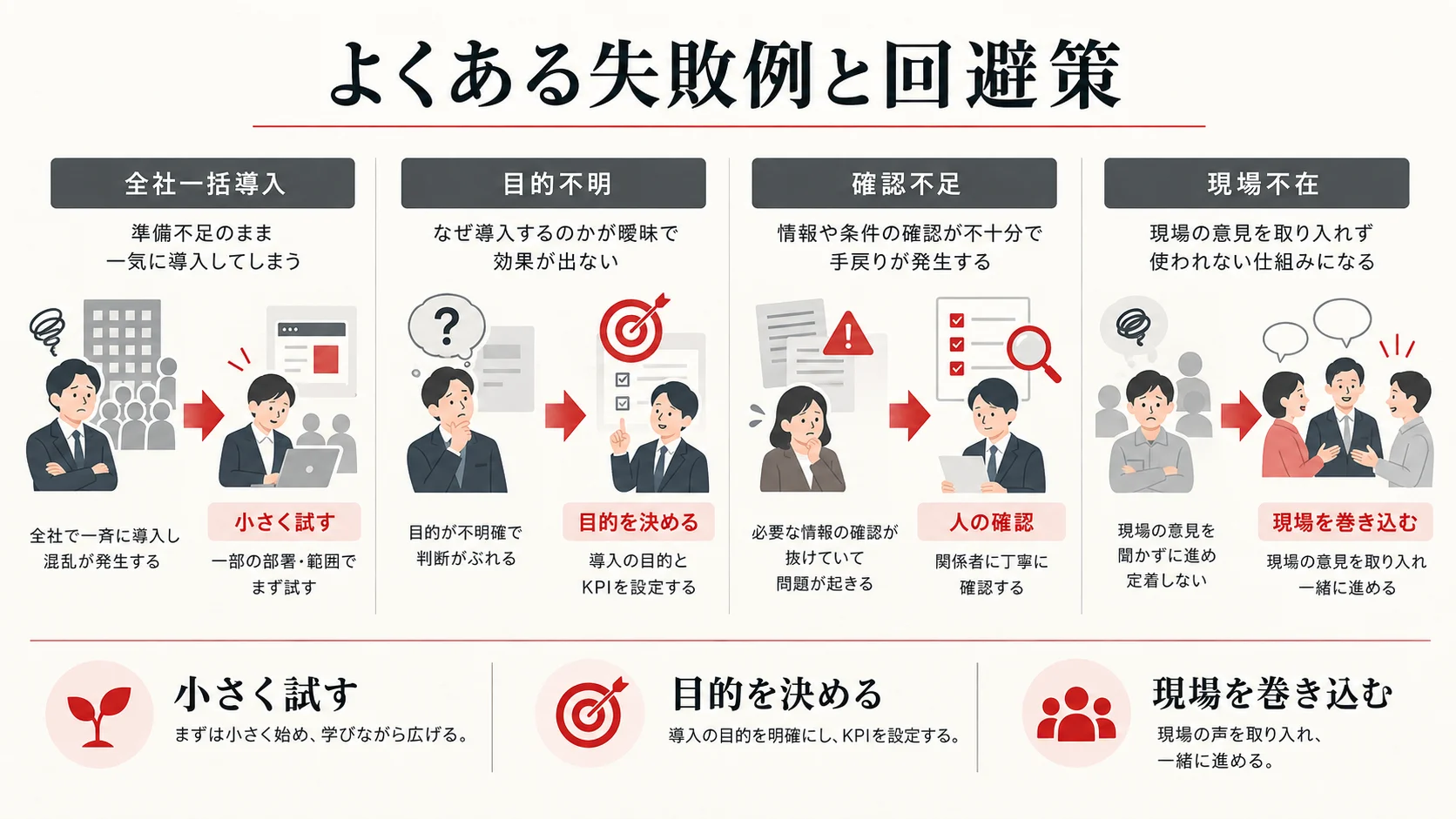 よくある失敗例と回避策