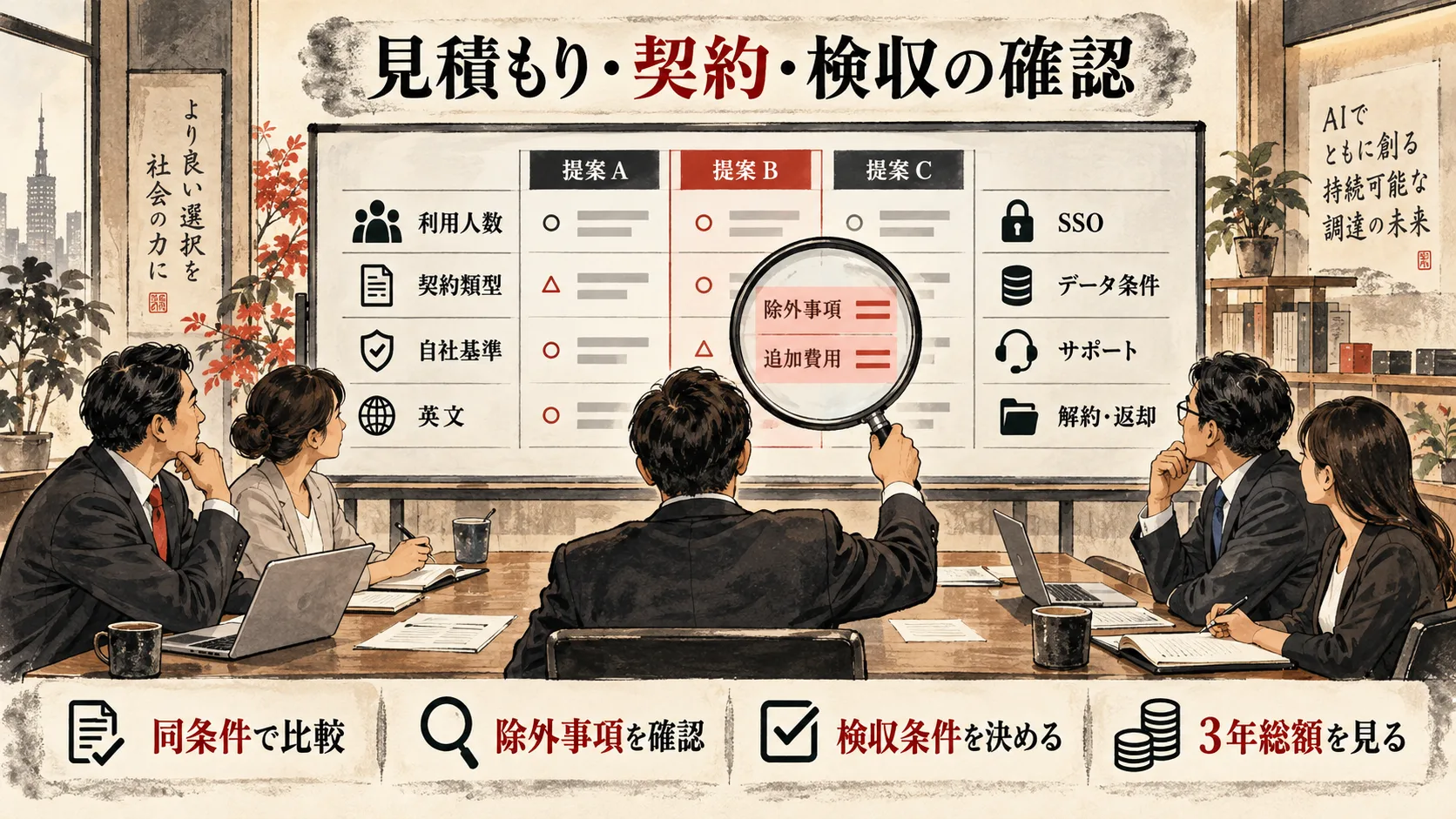 見積もり・契約・検収条件の確認