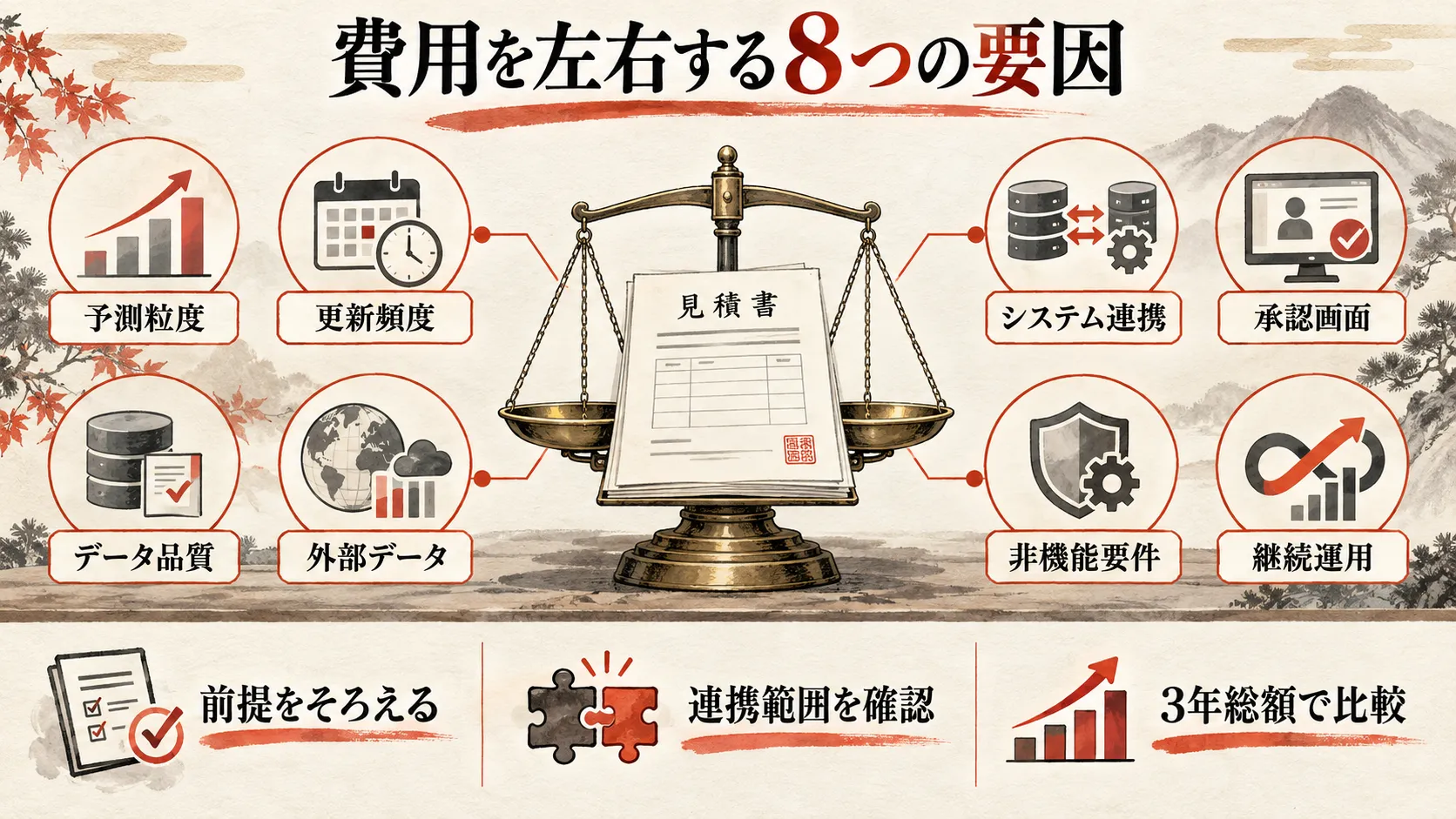 AI需要予測の費用を左右する8つの要因