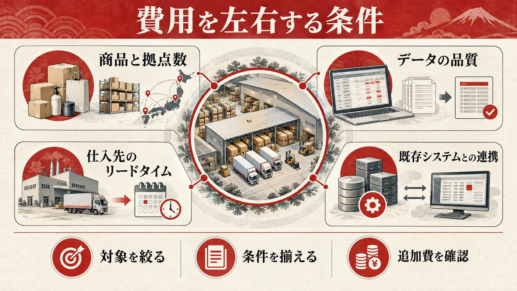 AI在庫最適化：費用を左右する条件