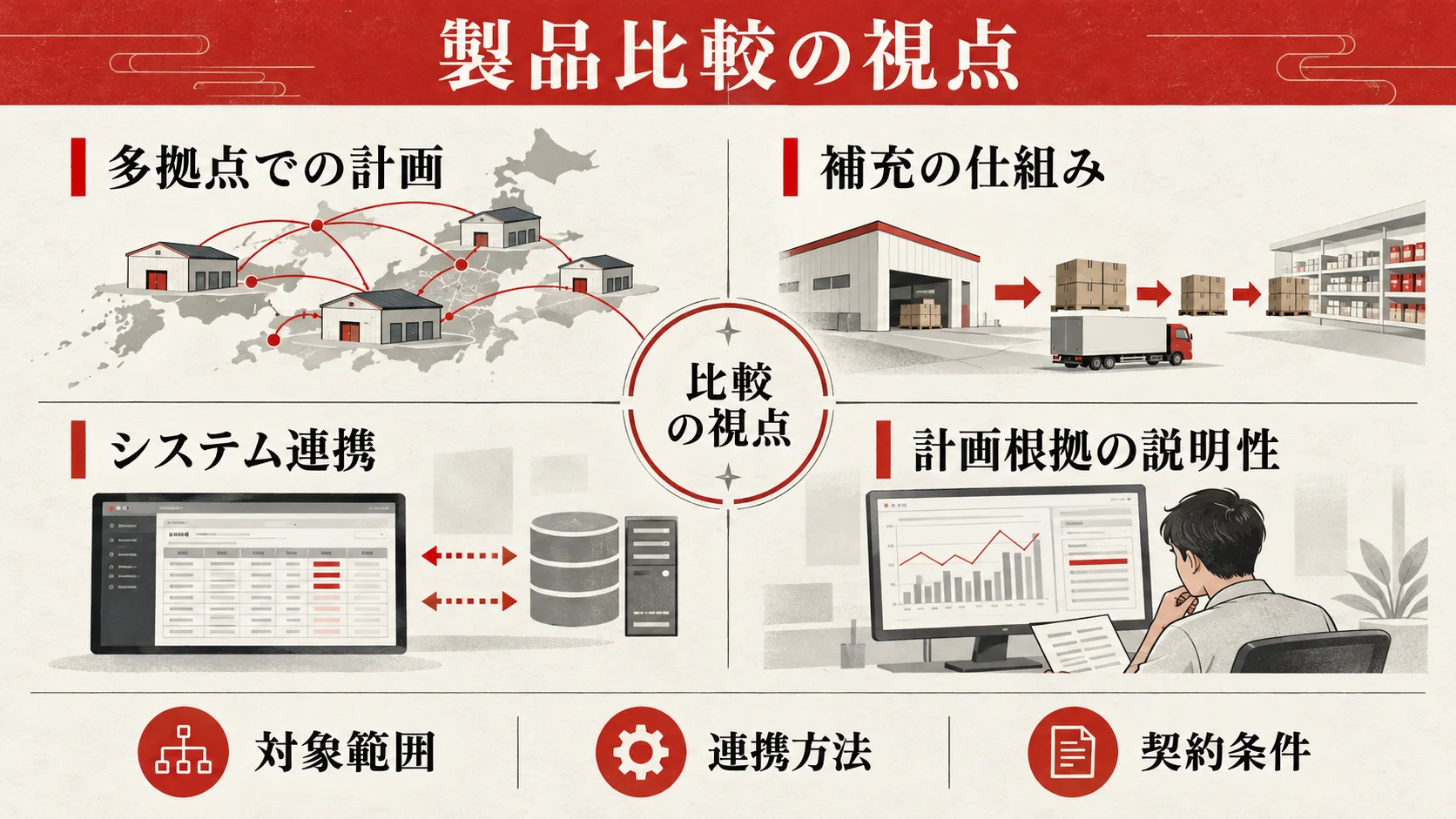 AI在庫最適化：製品比較の視点