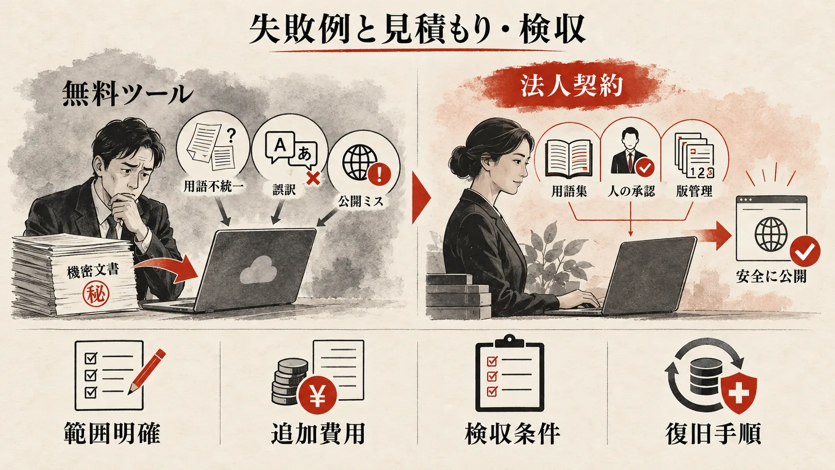 AI翻訳の失敗例と見積もり・検収