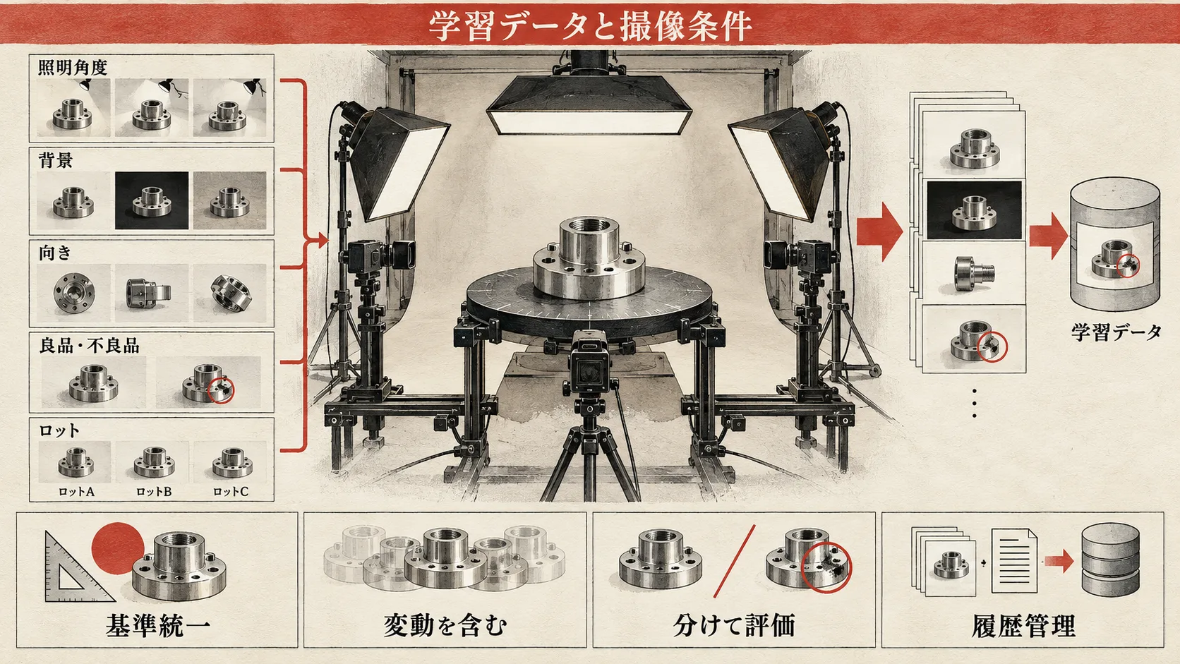 AI画像検査の学習データと撮像条件