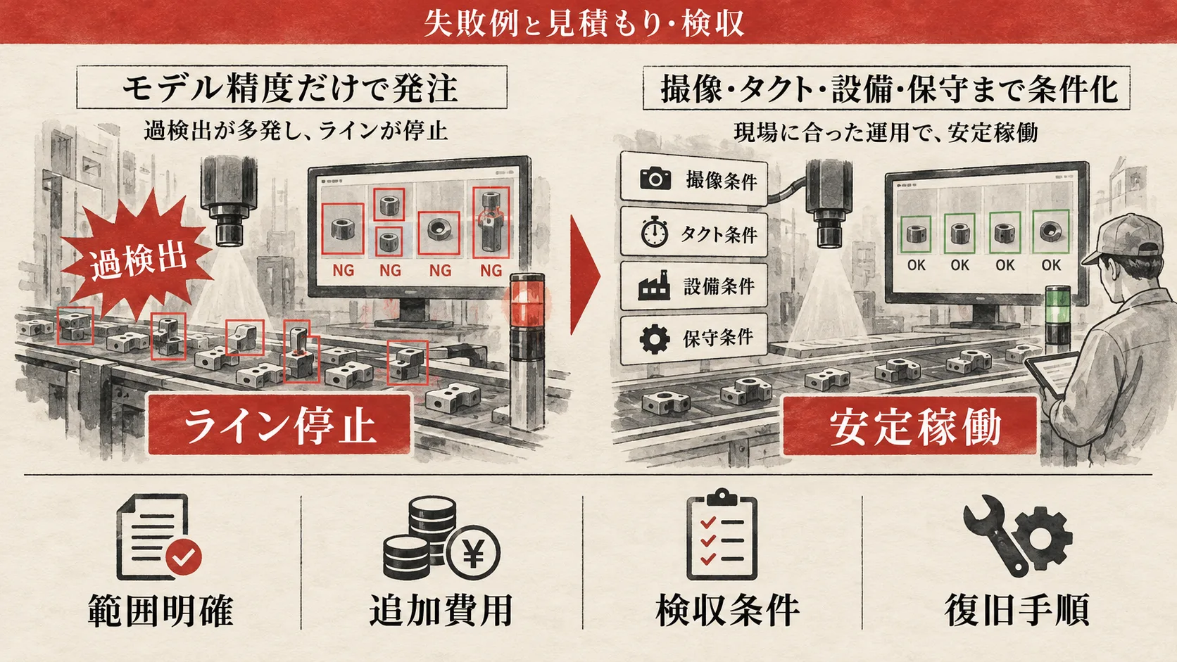 AI画像検査の失敗例と見積もり・検収