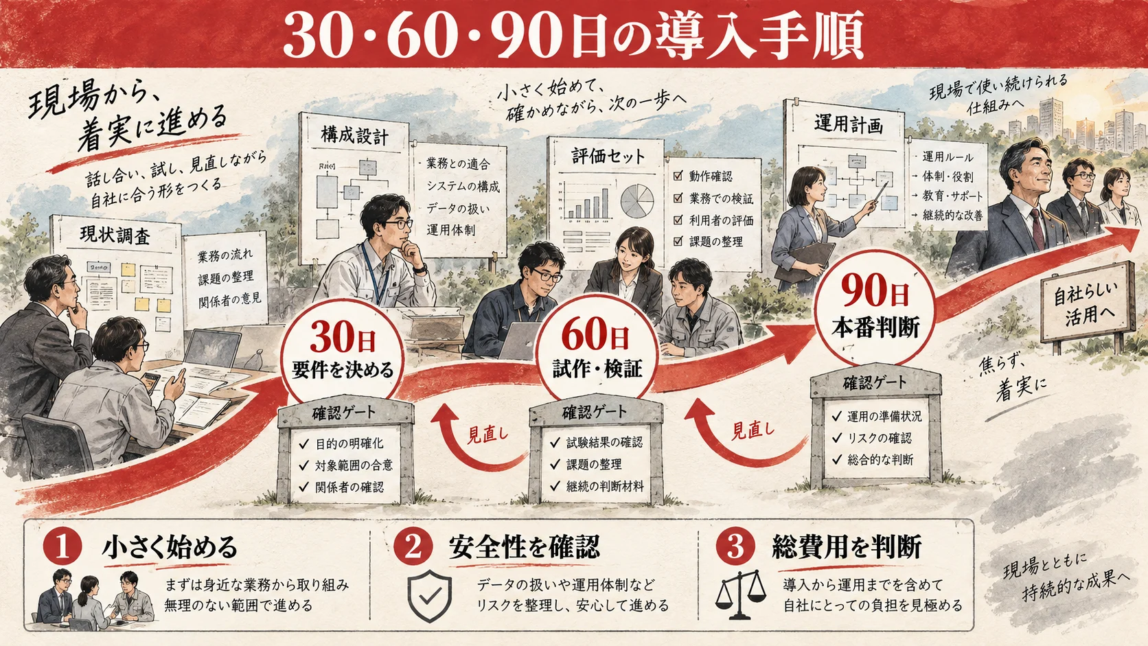 30日・60日・90日で進めるAzure OpenAI導入手順