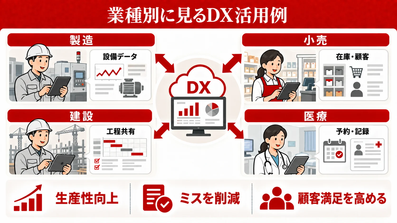 業種別のDX事例（製造・小売・建設・士業ほか）