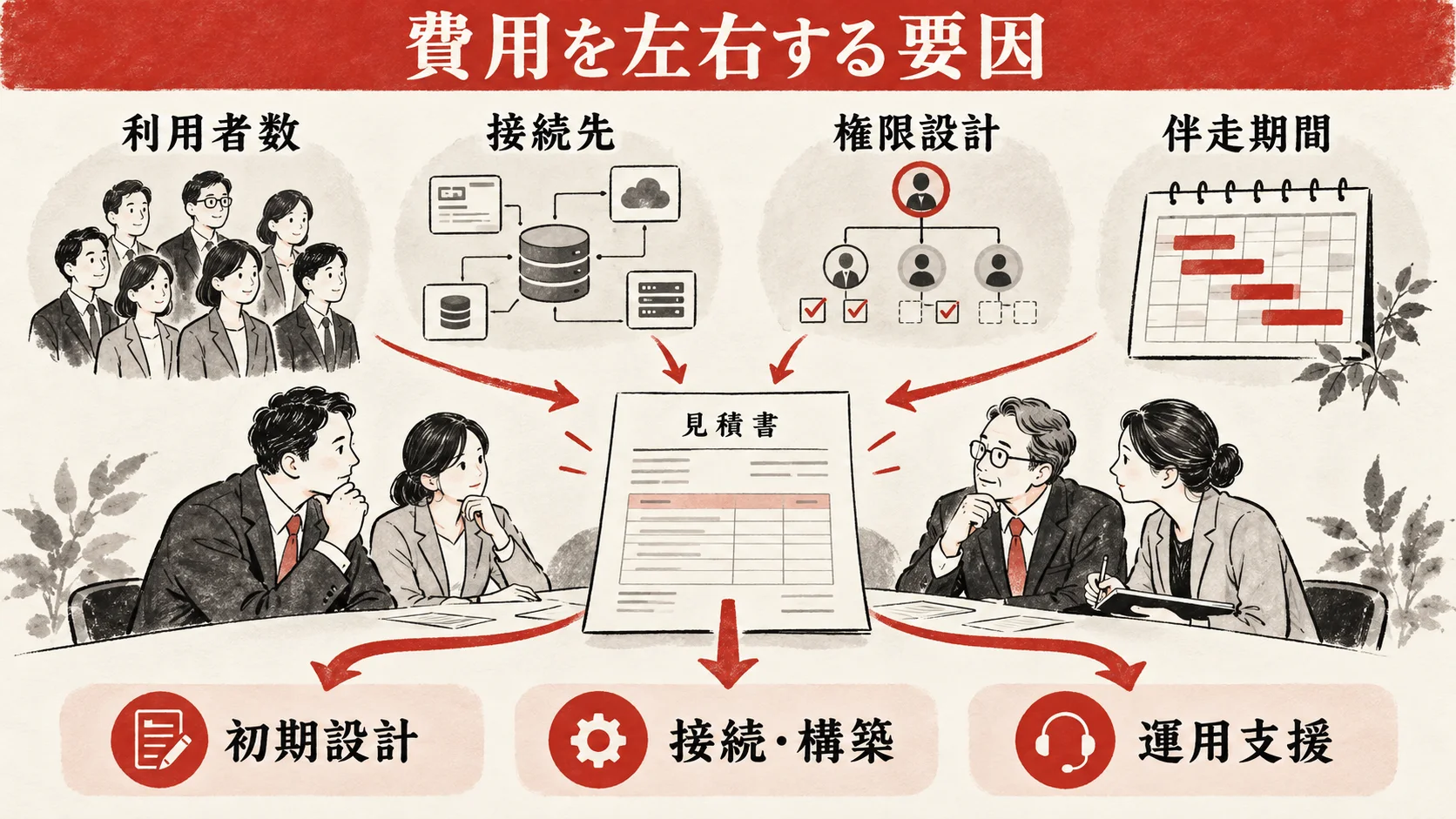 利用者数・接続先・権限設計・伴走期間で変わる導入費用