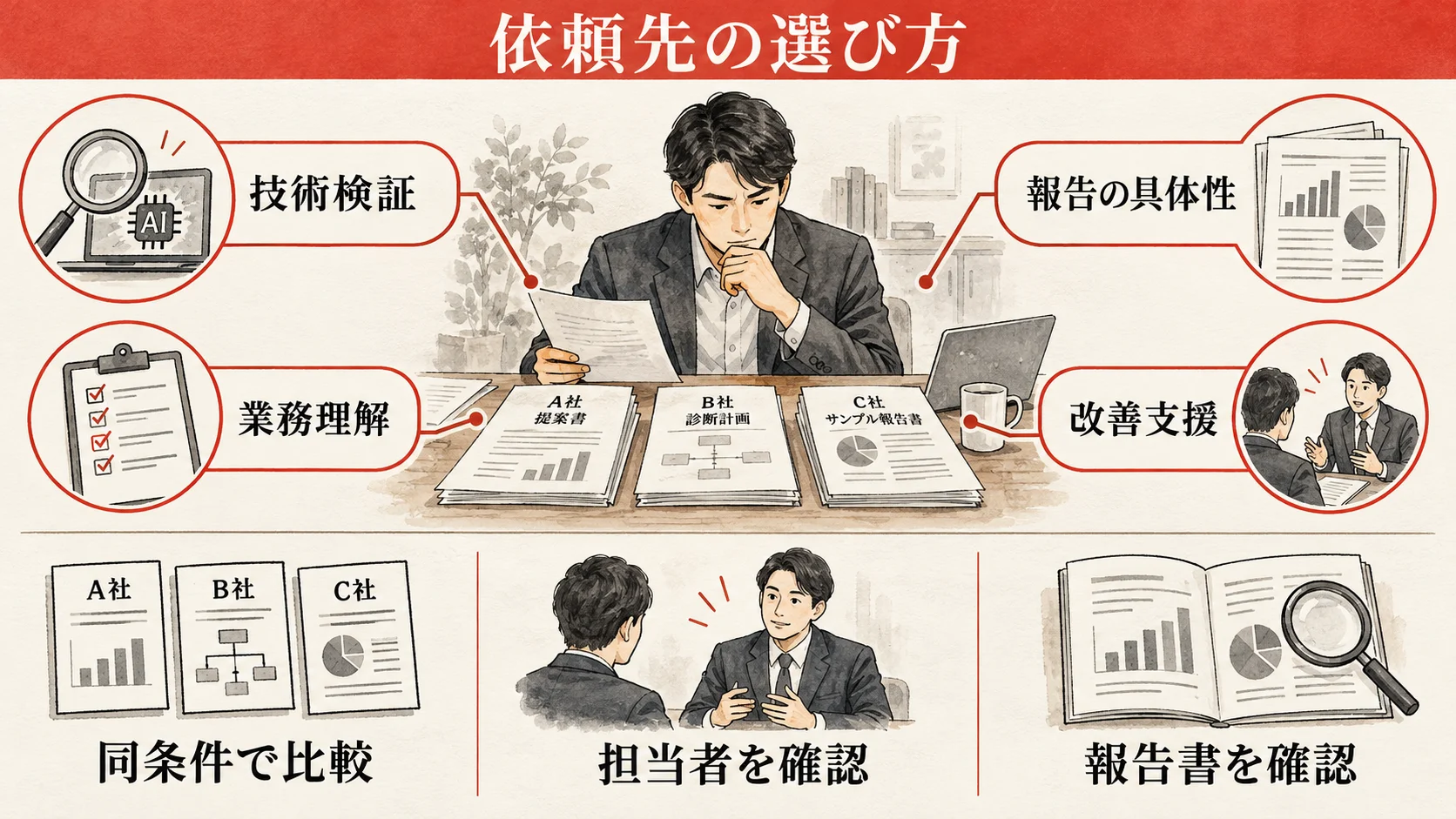 技術検証と改善支援で依頼先を選ぶ方法