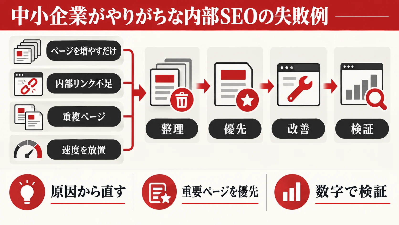 中小企業がやりがちな内部SEOの失敗例