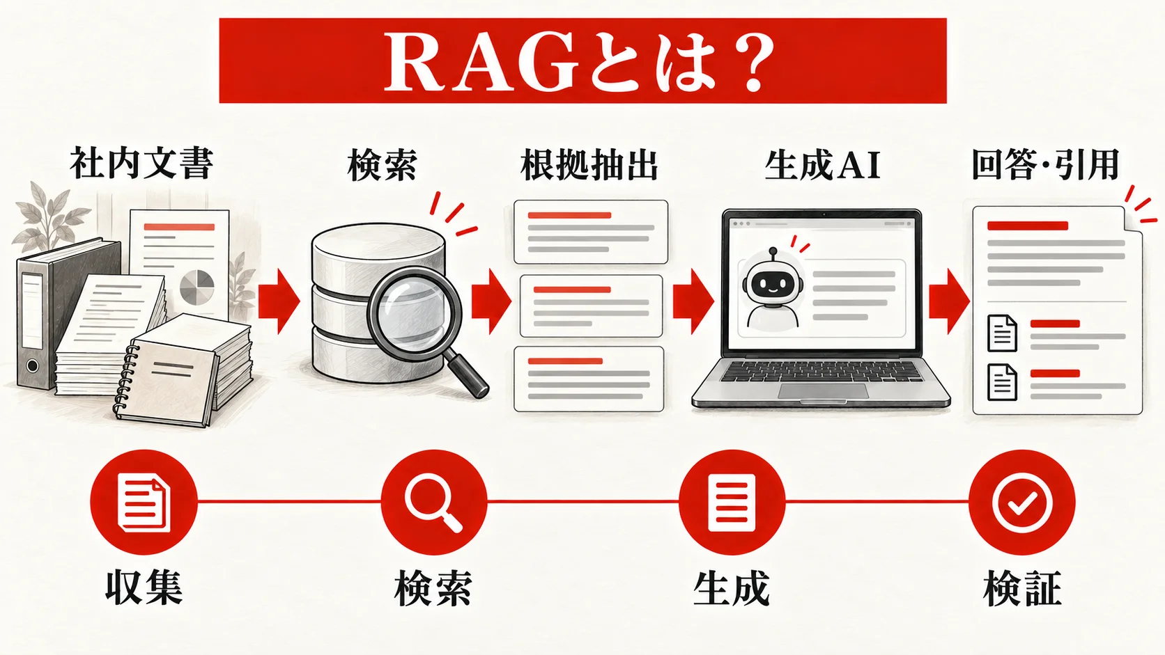 RAGとは?社内データを生成AIへつなぐ仕組みの図解|達人ラボ