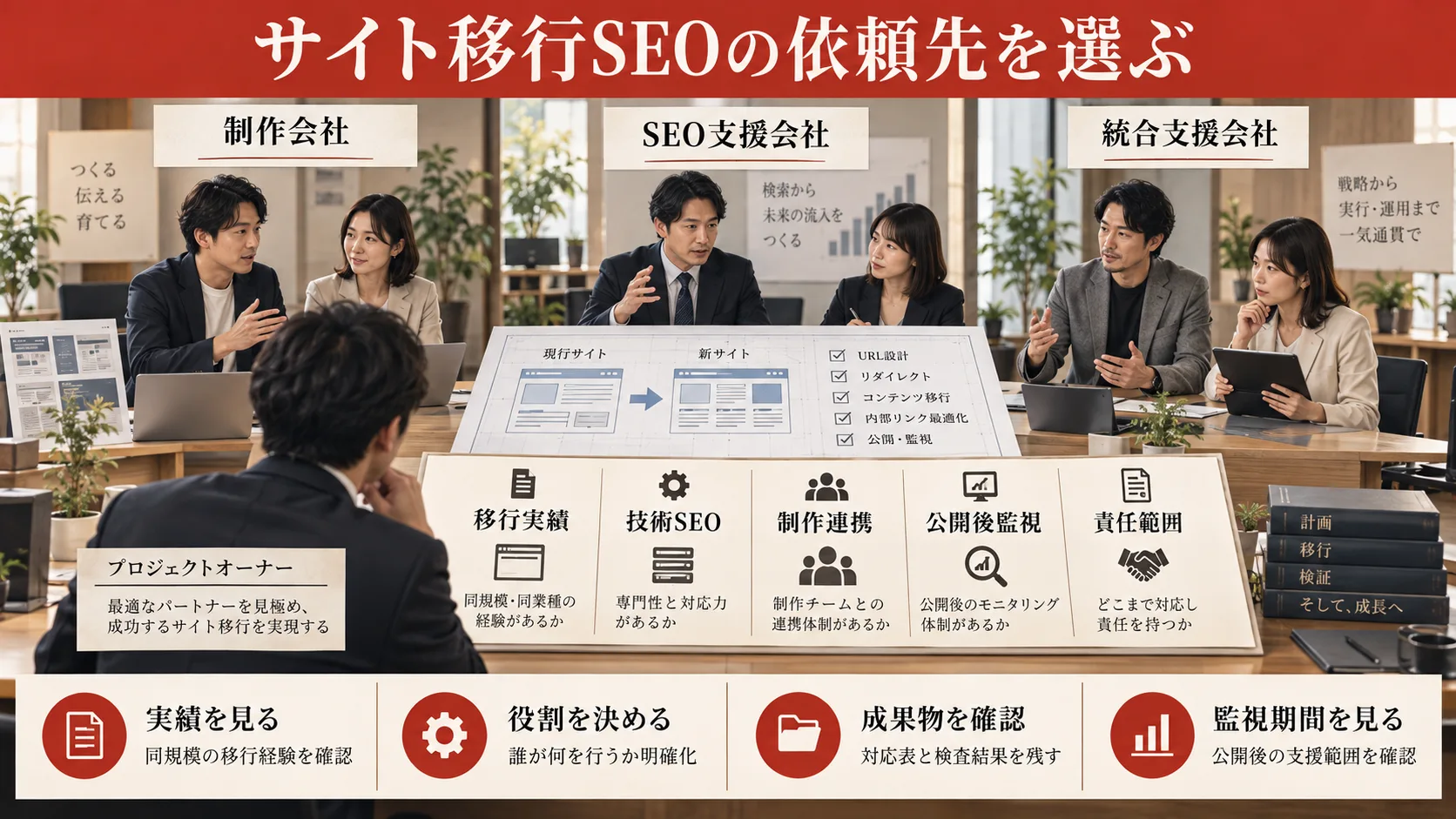 サイト移行SEOの依頼先を選ぶ五つの比較視点